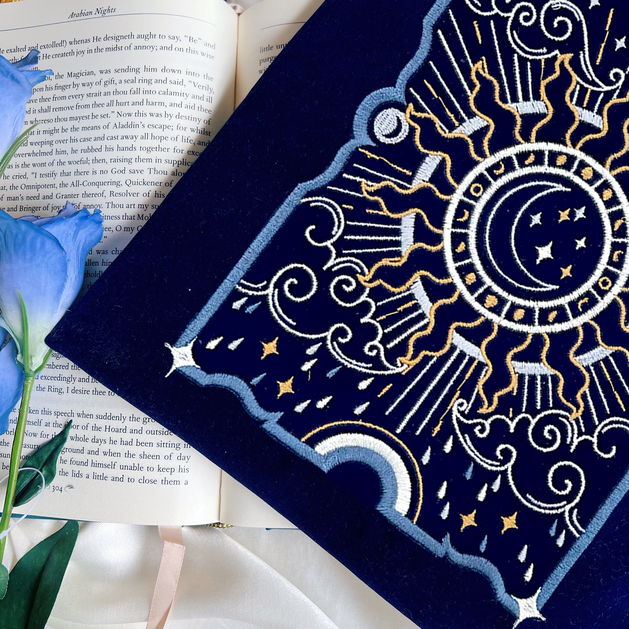 La Lune Book Sleeve-Book Sleeve-The Quirky Cup Collective-Zipper-Large Hardcover Books-iPad Sleeve-The Quirky Cup Collective