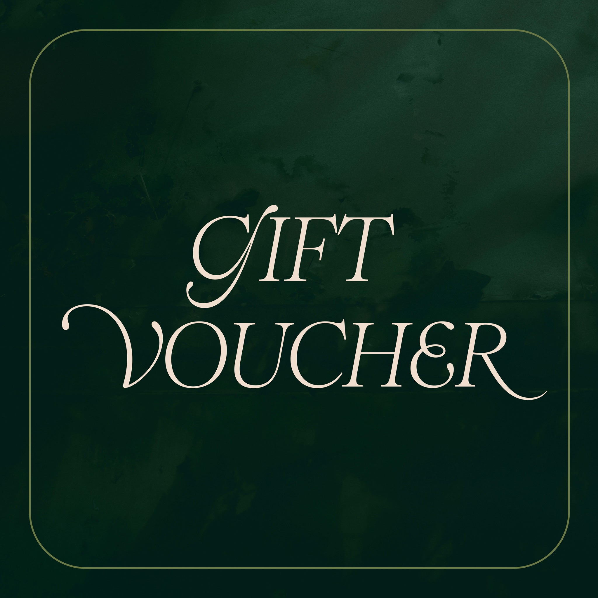 Green image with the words 'Gift Voucher' in a decorative script font.