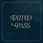 Blue image with the words 'Tattoo Pass' in a decorative script font.