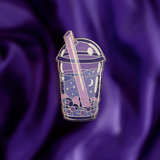 Cosmic Bubble Tea Pin - Purple