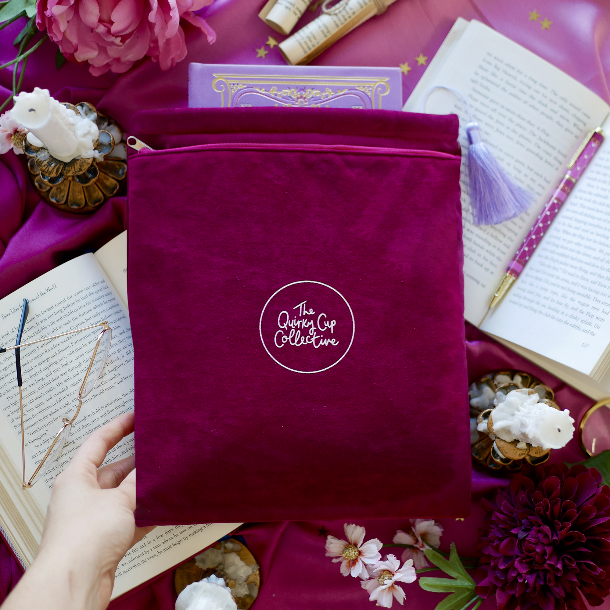 Iridescence Book Sleeve - Pink - The Quirky Cup Collective