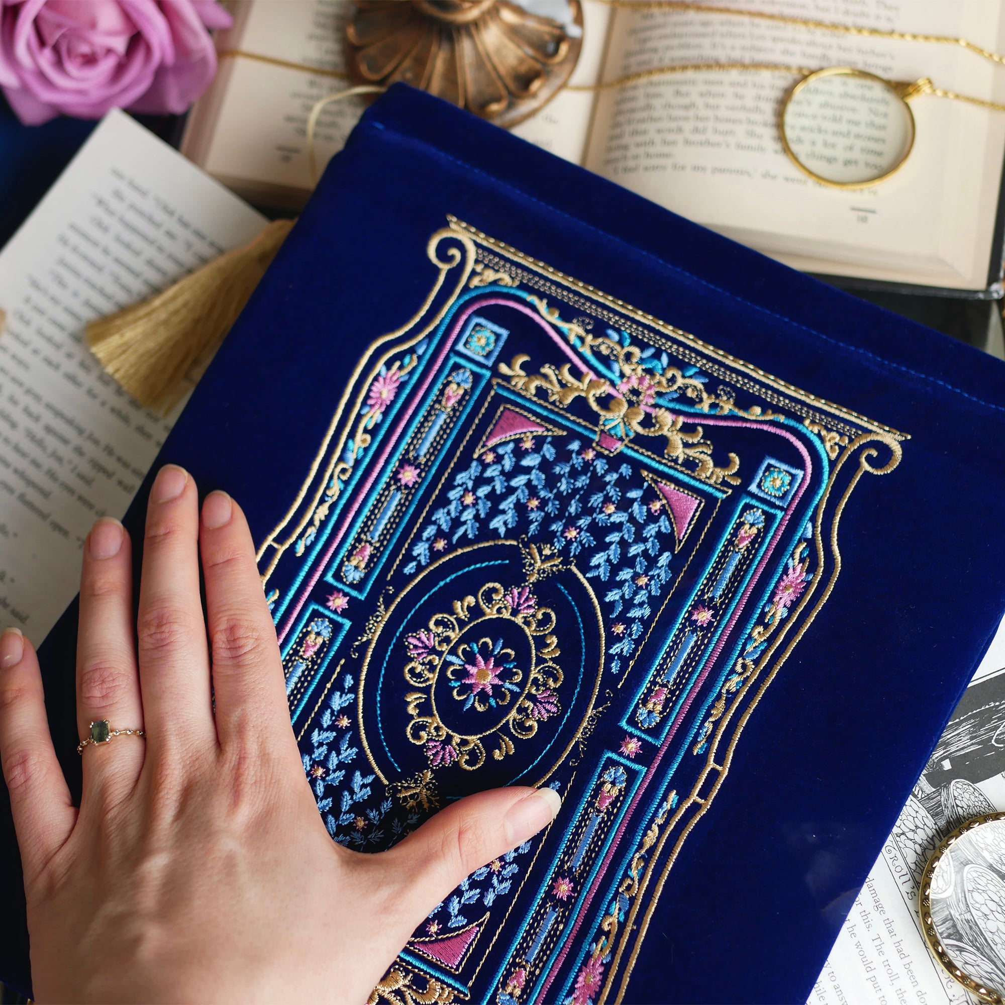 Literati - Blue - Book Sleeve - The Quirky Cup Collective