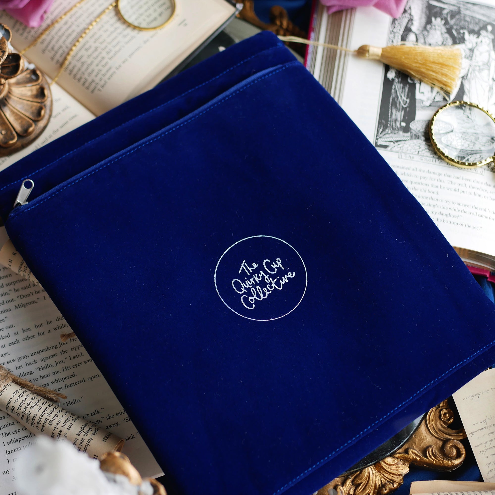 Literati - Blue - Book Sleeve - The Quirky Cup Collective