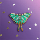 Luna Moth - Enamel Pin - The Quirky Cup Collective