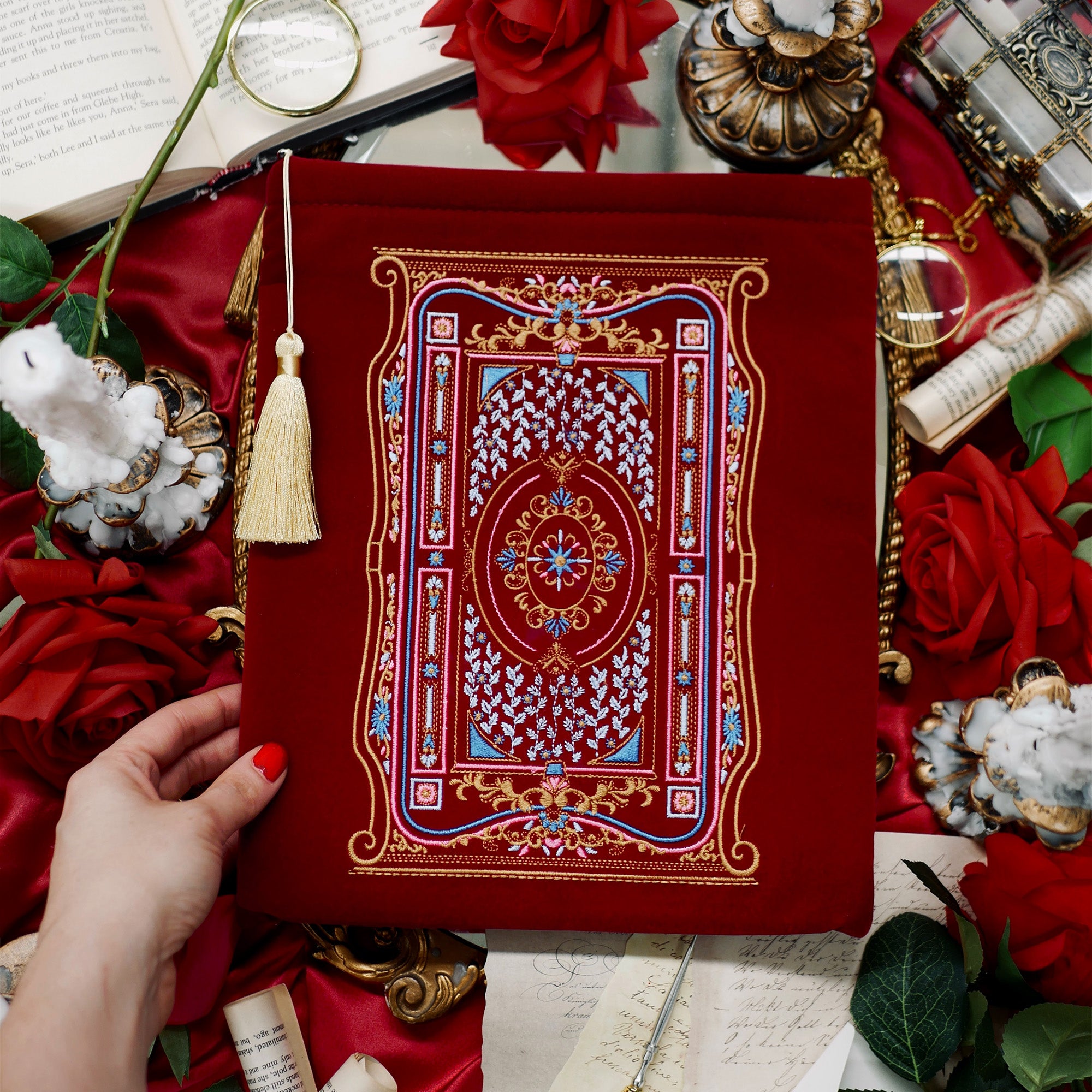 Once Upon a Time - Book Sleeve - Crimson - The Quirky Cup Collective