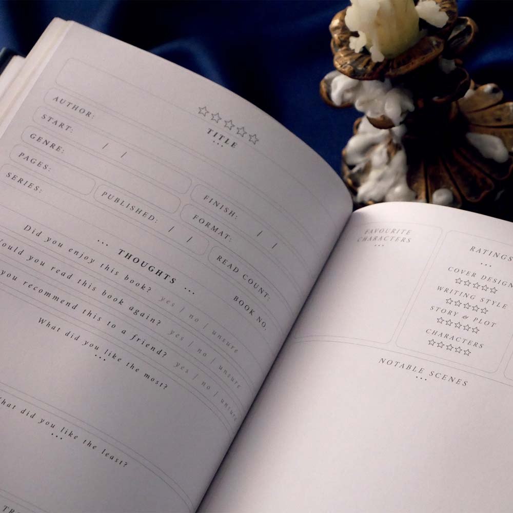 A book review page with black writing on a white page