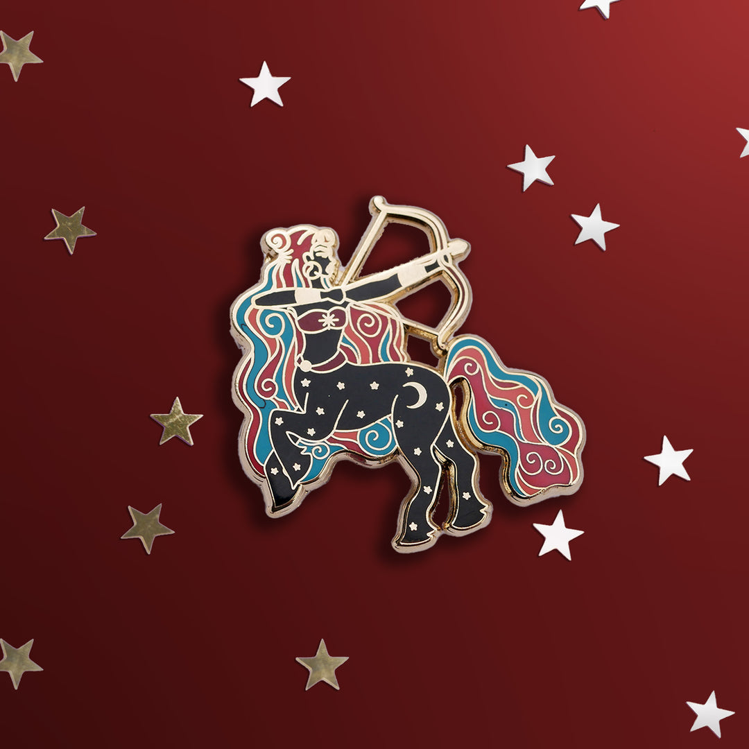 Sagittarius Zodiac - Enamel Pin - The Quirky Cup Collective