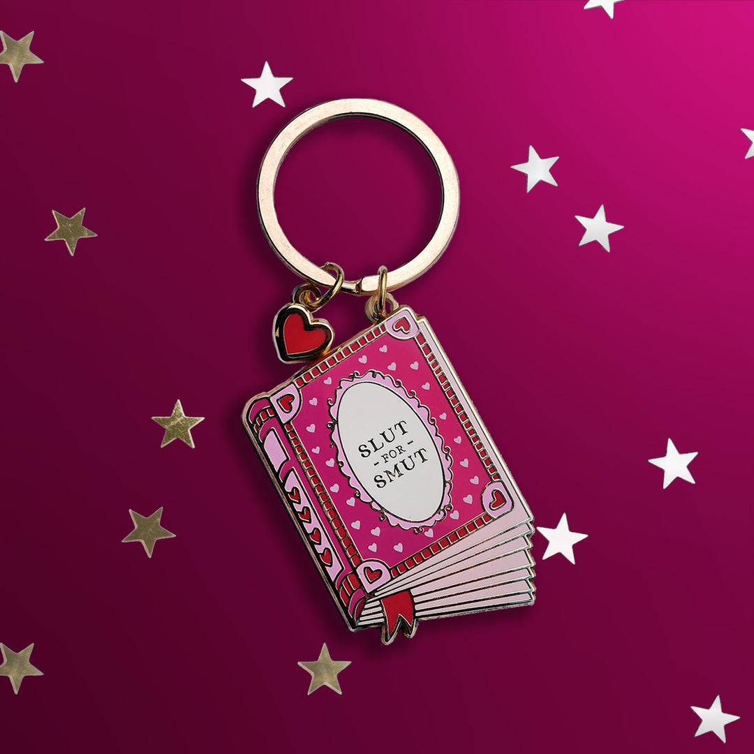 Slut for Smut - Bookish Keyring - The Quirky Cup Collective