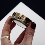 clear washi tape with gold foil foliage and black flowers