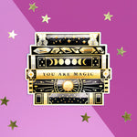 Magical Bookstack Black  - Sticker - The Quirky Cup Collective