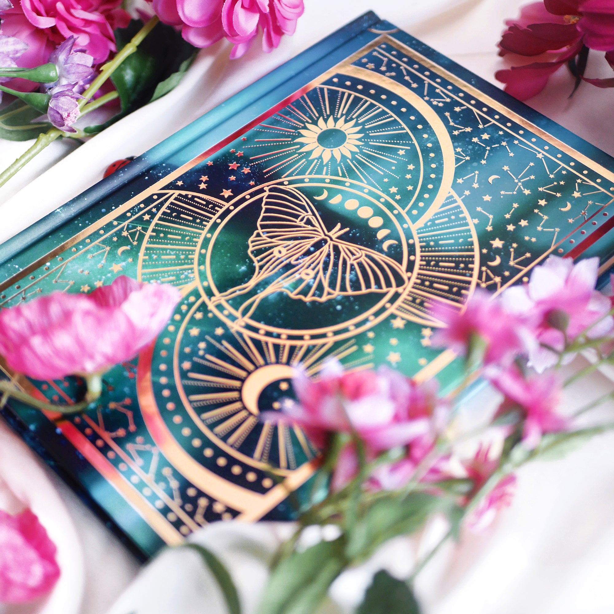 Luna Moth Stationery Bundle - Bookmark - Book Sleeve - iPad Sleeve - Kindle Sleeve - Journal - Notebook - Pen - The Quirky Cup Collective