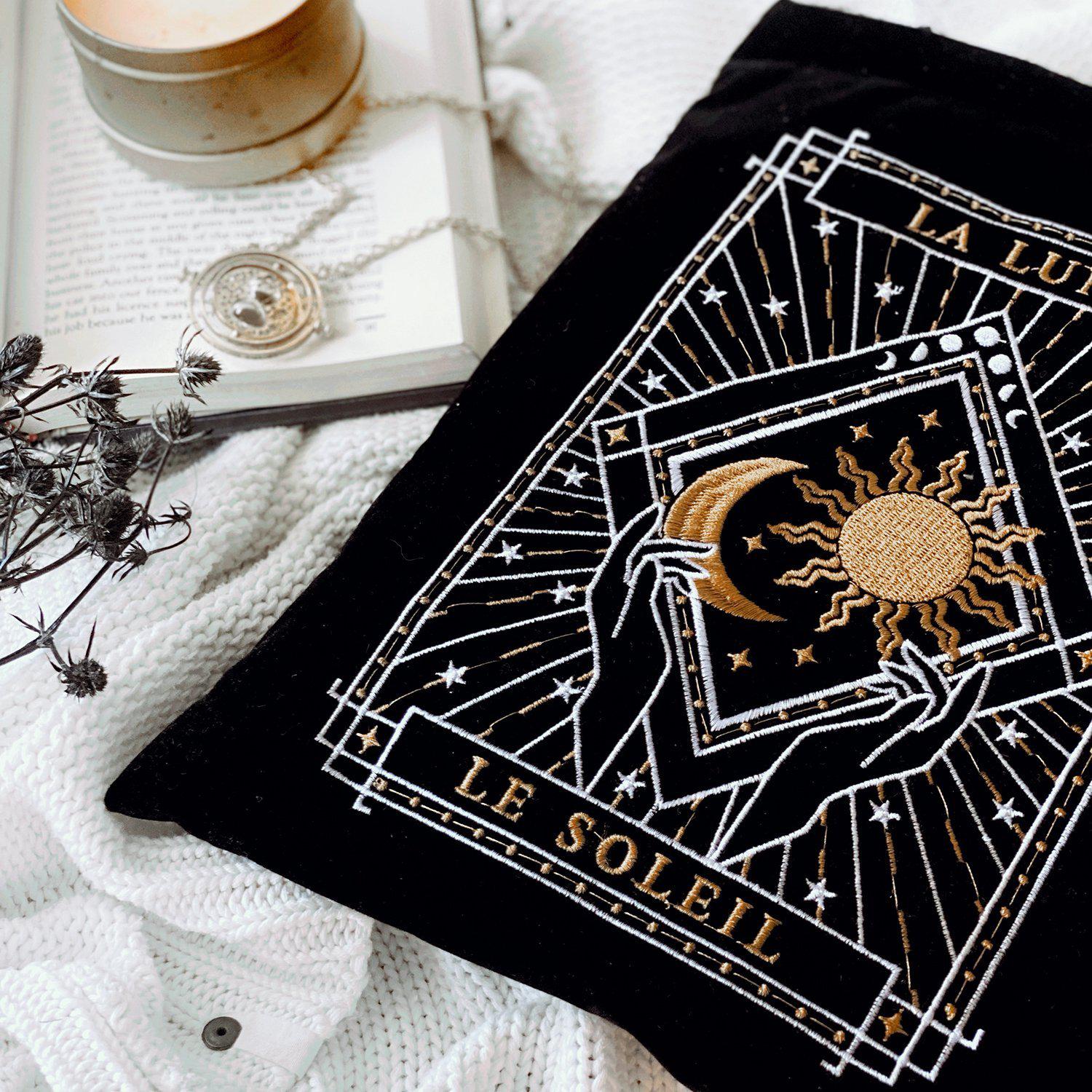 Sun & Moon Book & iPad Sleeve-Book Sleeve-The Quirky Cup Collective-Zipper-Large Hardcover Books-iPad Sleeve-The Quirky Cup Collective