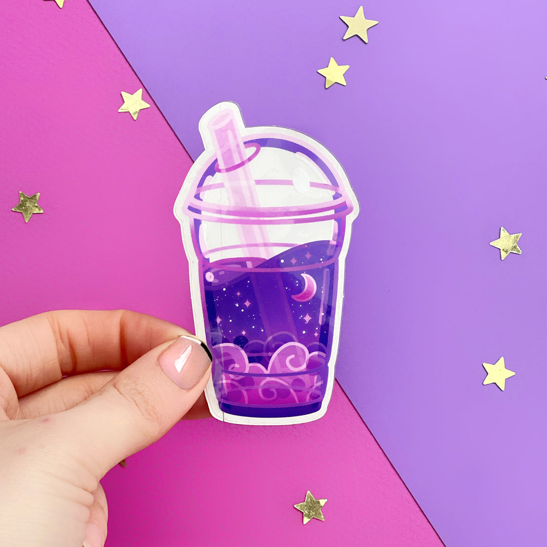 Cosmic Bubble Tea Boba  - Sticker - The Quirky Cup Collective