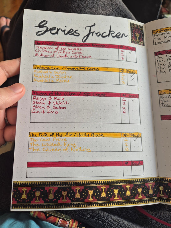 A journal layout featuring foiled fantasy themed washi tape