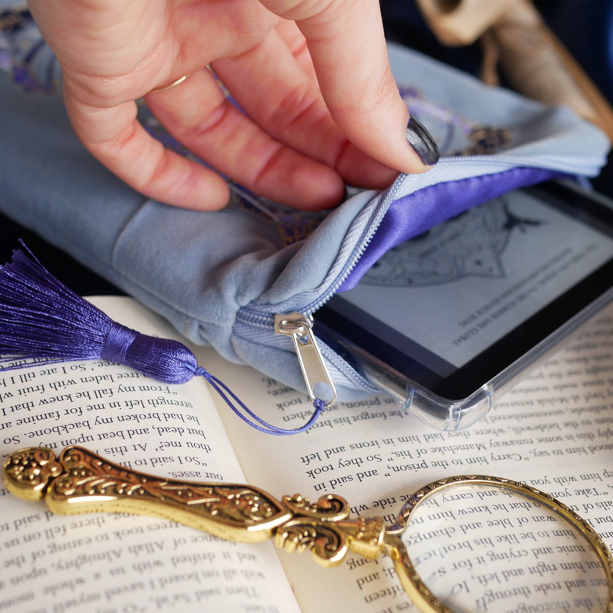 Otherworldly Kindle & E-reader Sleeve - Blue - The Quirky Cup Collective