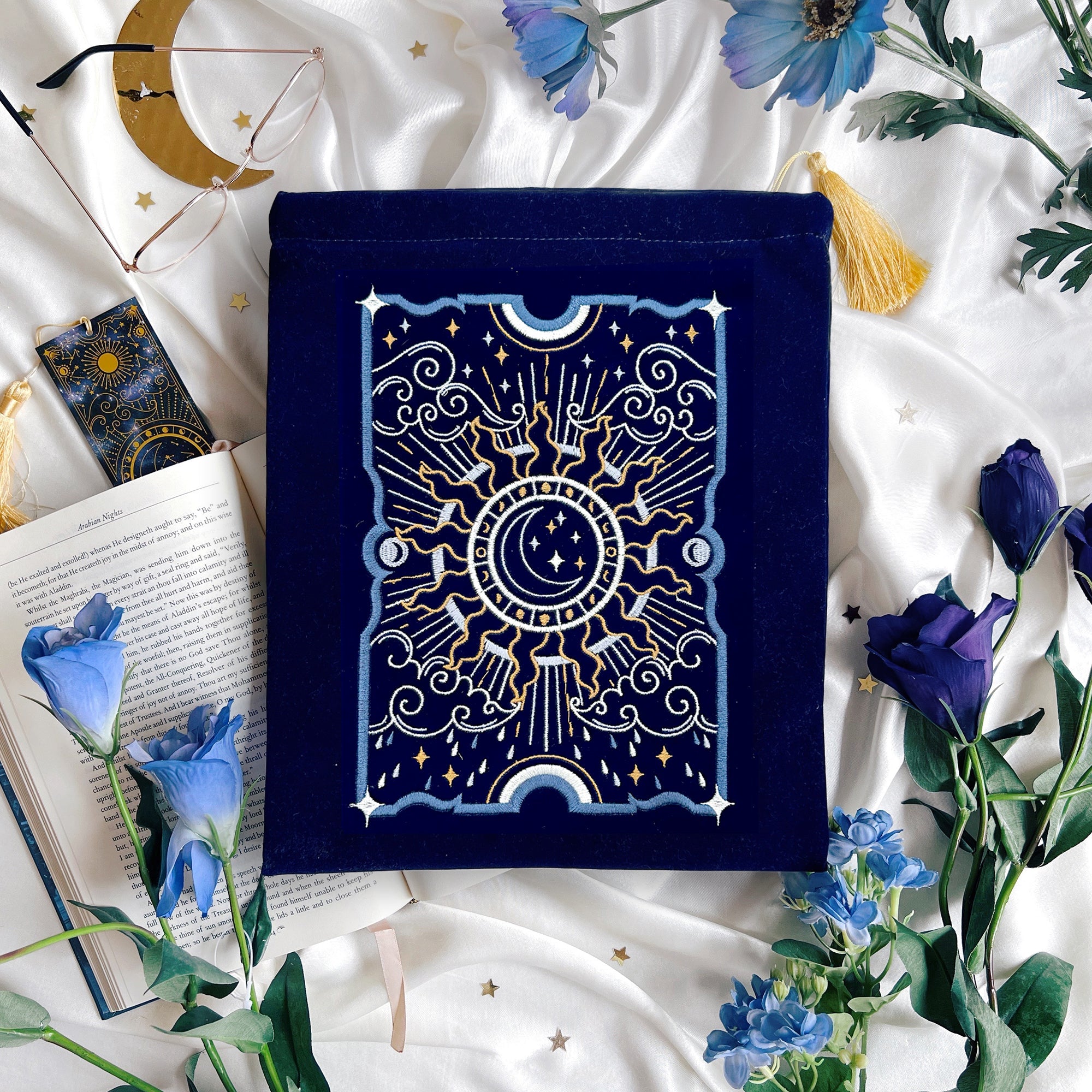 La Lune Book Sleeve-Book Sleeve-The Quirky Cup Collective-Zipper-Large Hardcover Books-iPad Sleeve-The Quirky Cup Collective