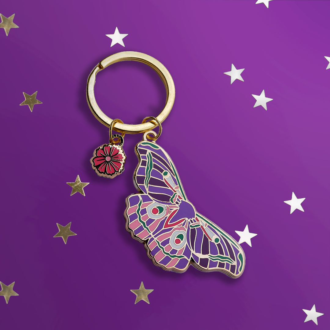 Moth to the Moon Keyring