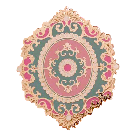 The Quirky Cup Collective antionette kindle grip (similar to an enamel pop socket, also known as a clingie!) features a floral motif in a decorative french inspired style in shades of gold, mint green and pinks.