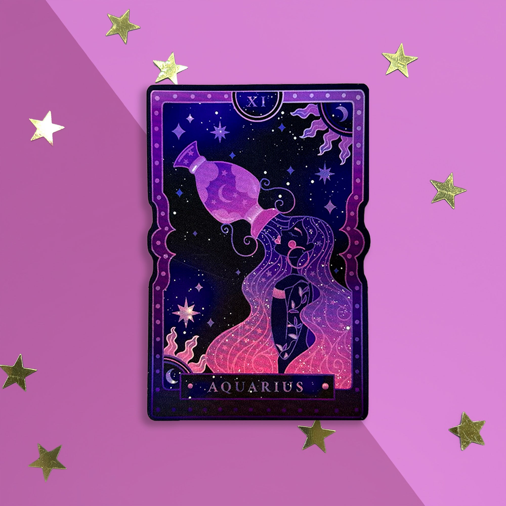 Aquarius - Zodiac Tarot Sticker - The Quirky Cup Collective