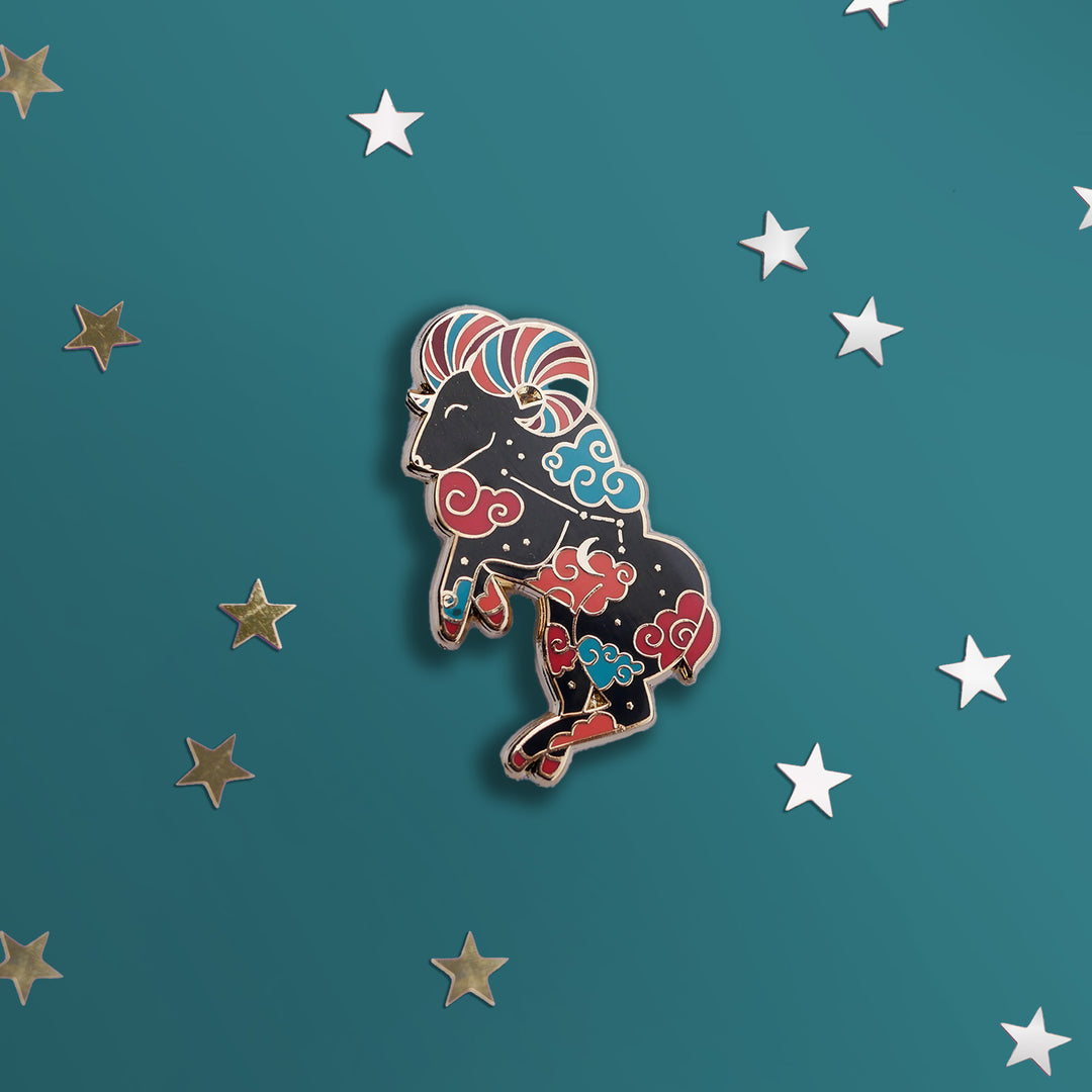 Aries Zodiac - Enamel Pin - The Quirky Cup Collective