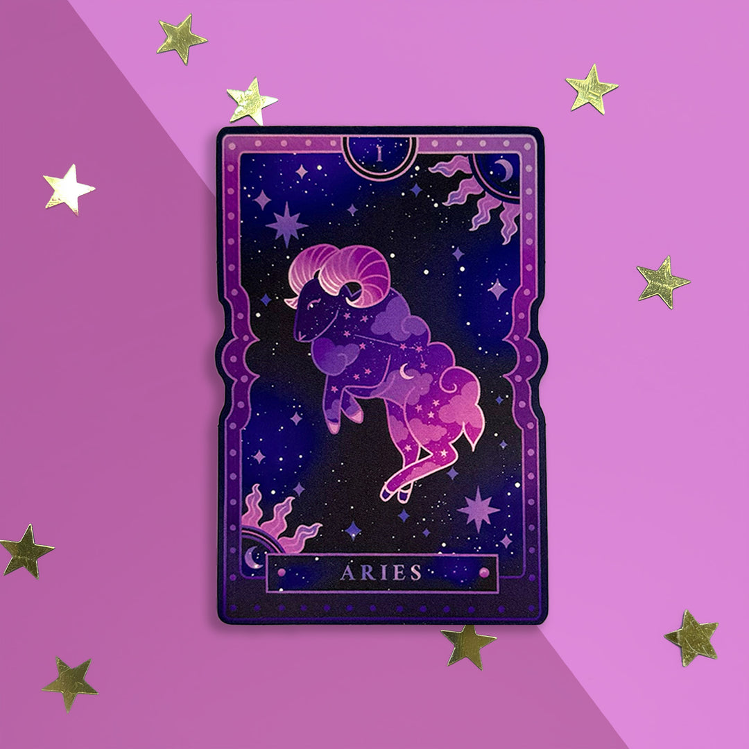 Aries - Zodiac Tarot Sticker - The Quirky Cup Collective