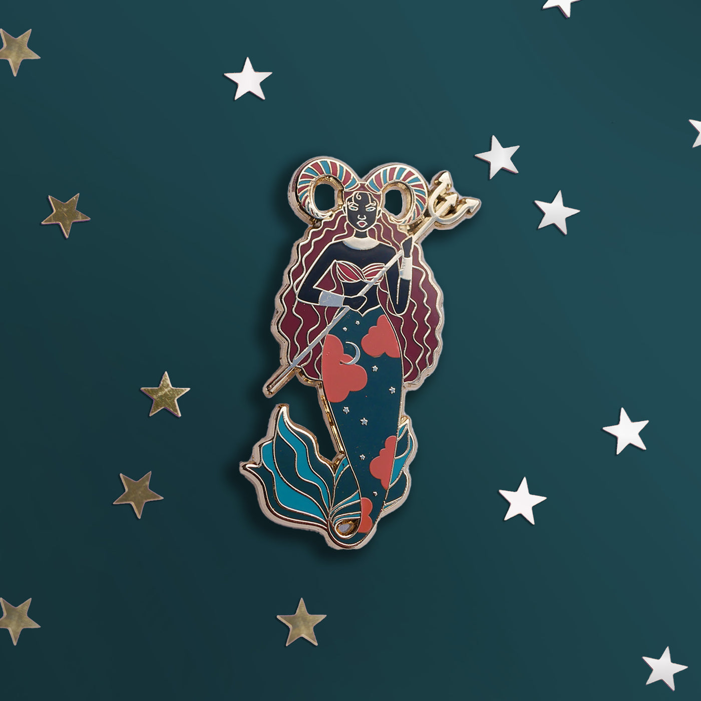 Capricorn Zodiac - Enamel Pin - The Quirky Cup Collective