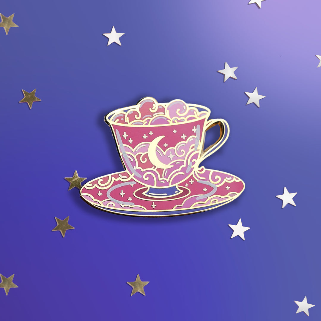 Celestial Sips Teacup - Enamel Pin - The Quirky Cup Collective 