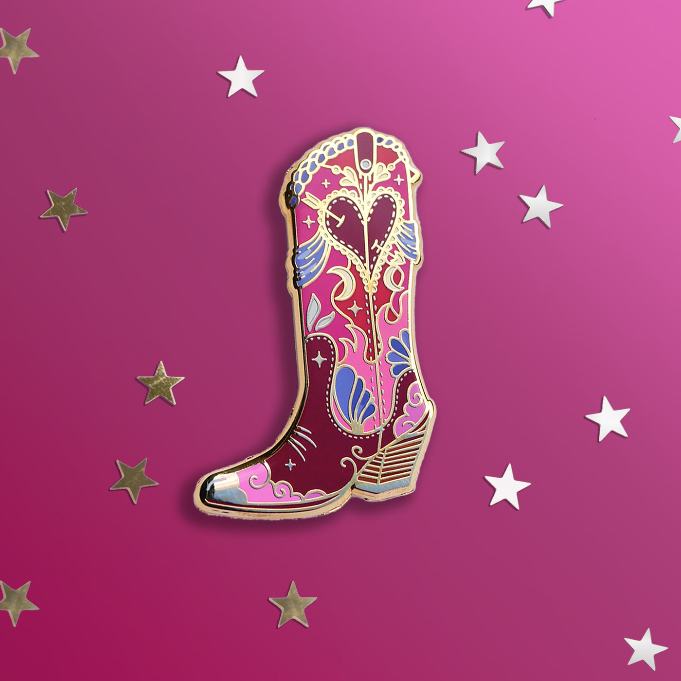 Cowboy Boot - Enamel Pin - The Quirky Cup Collective 