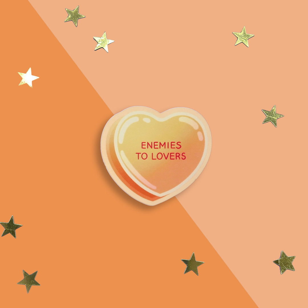 Enemies to Lovers - Candy Heart Sticker - The Quirky Cup Collective