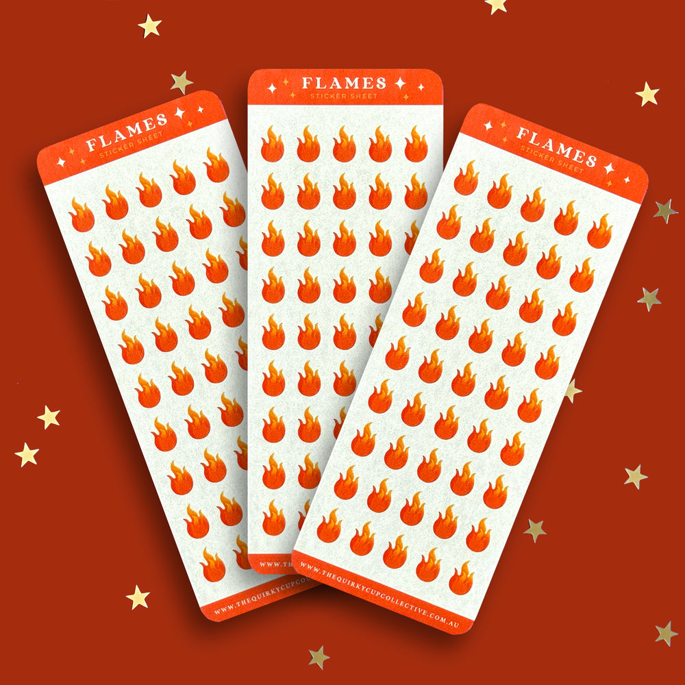 Fire rating sticker sheet - reading journal - the quirky cup collective