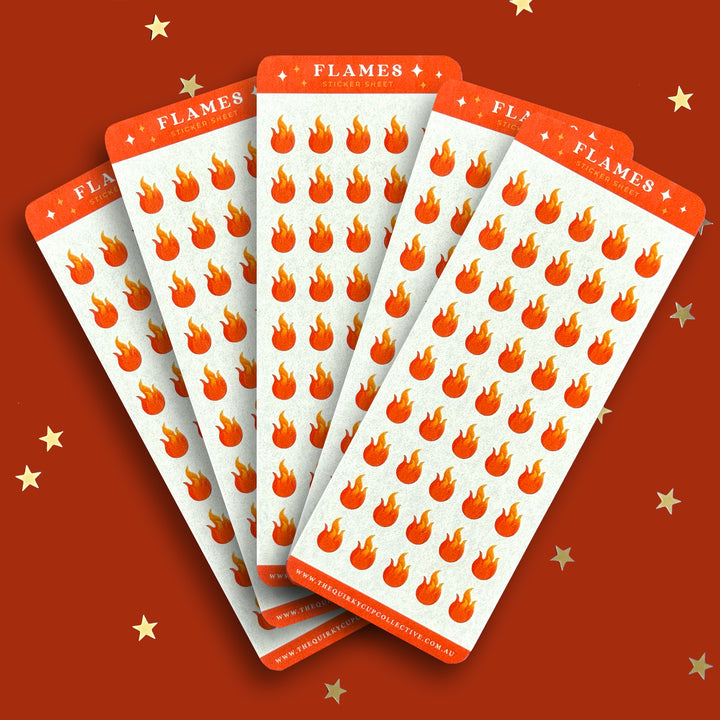 Fire rating sticker sheet - reading journal - the quirky cup collective