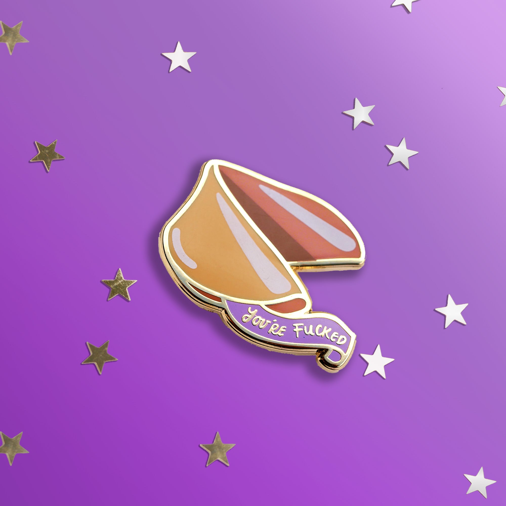 Fortune Cookie - Enamel Pin - The Quirky Cup Collective 