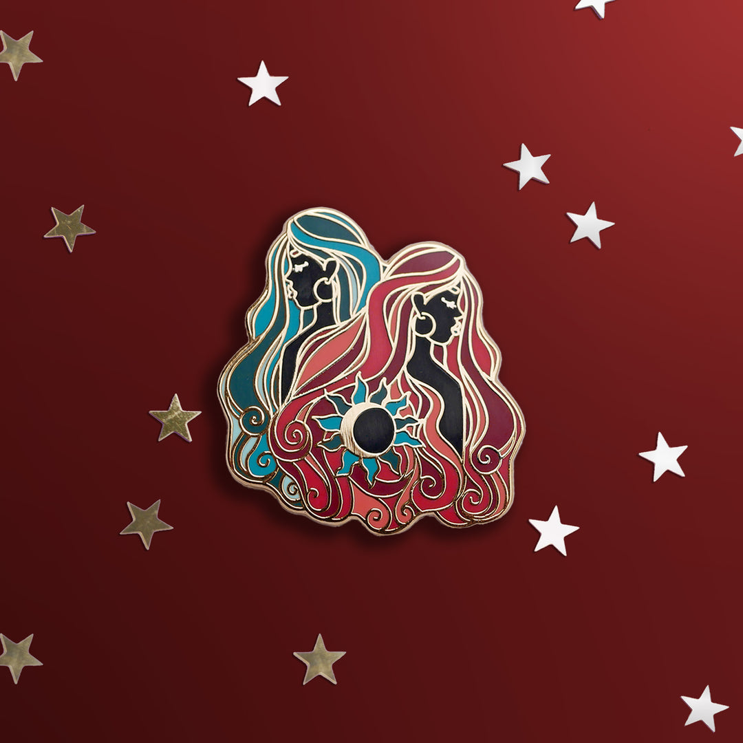 Gemini Zodiac - Enamel Pin - The Quirky Cup Collective