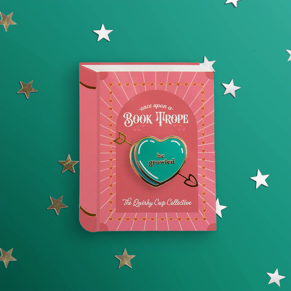 He Growled- Candy Heart - Enamel Pins - The Quirky Cup Collective