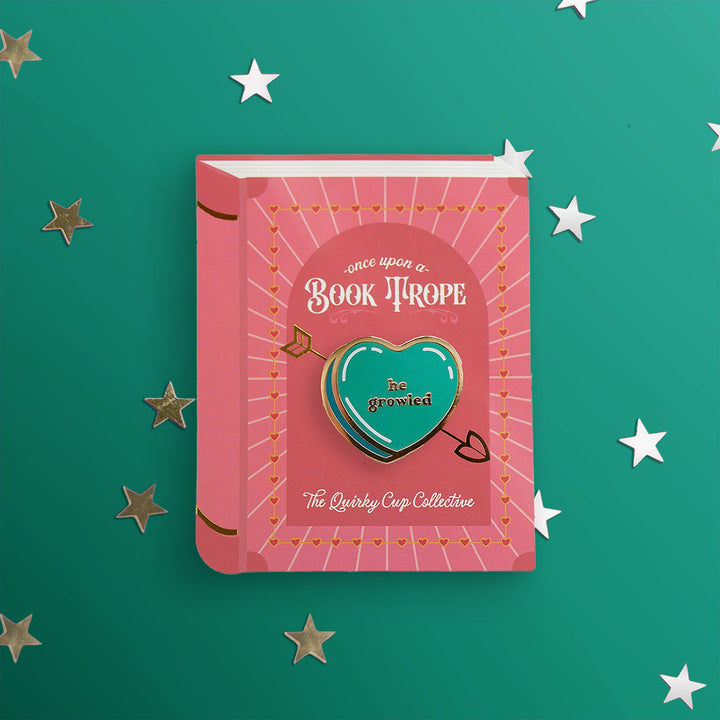 He Growled- Candy Heart - Enamel Pins - The Quirky Cup Collective