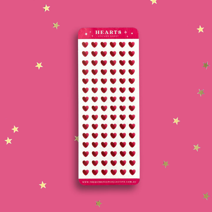 Heart rating sticker sheet - reading journal - the quirky cup collective