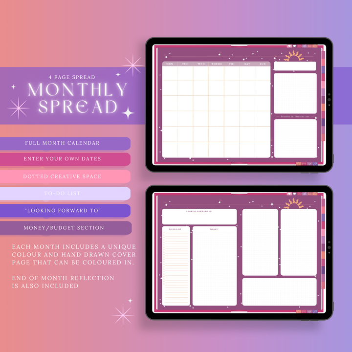 Iridescence Dateless Planner - Digital - The Quirky Cup Collective