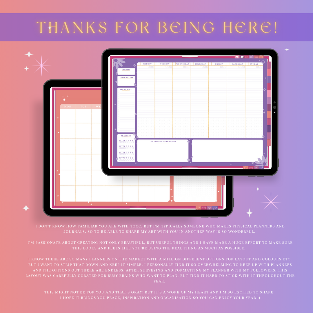 Iridescence Dateless Planner - Digital - The Quirky Cup Collective