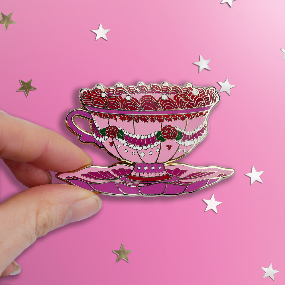 Let them sip cake - Enamel Pin - The Quirky Cup Collective