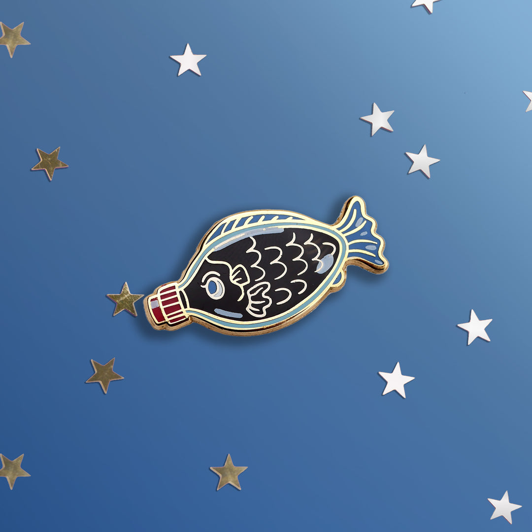 Lil soy boy, soy sauce fish - Enamel Pin - The Quirky Cup Collective