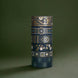 The full set of the Sage green variations of the Literati washi tape by The Quirky Cup Collective sit as rolls in a stack in a green background. The classic book inspired washi tape designs feature classical book inspired designs and ornamentation in shades of dark green, sage green, white and foiled gold.