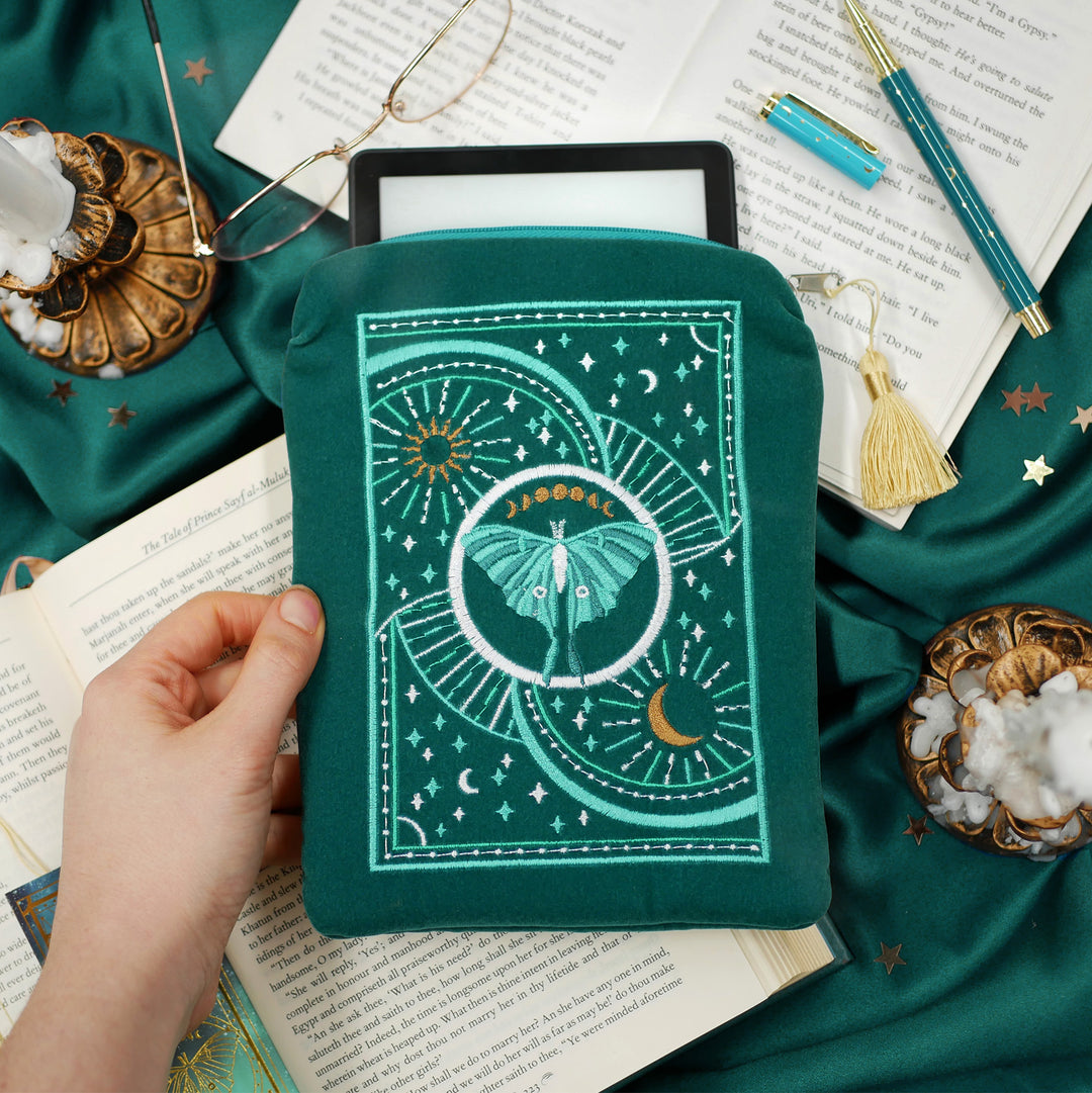 Luna Moth - Kindle & E-reader Sleeve - The Quirky Cup Collective 