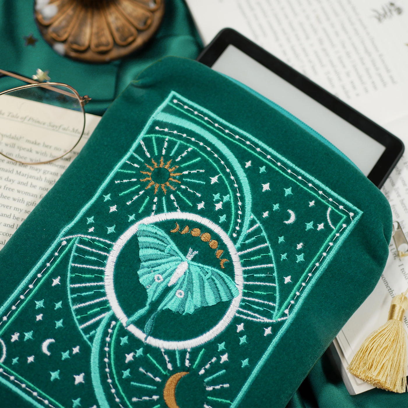 Luna Moth - Kindle & E-reader Sleeve - The Quirky Cup Collective 