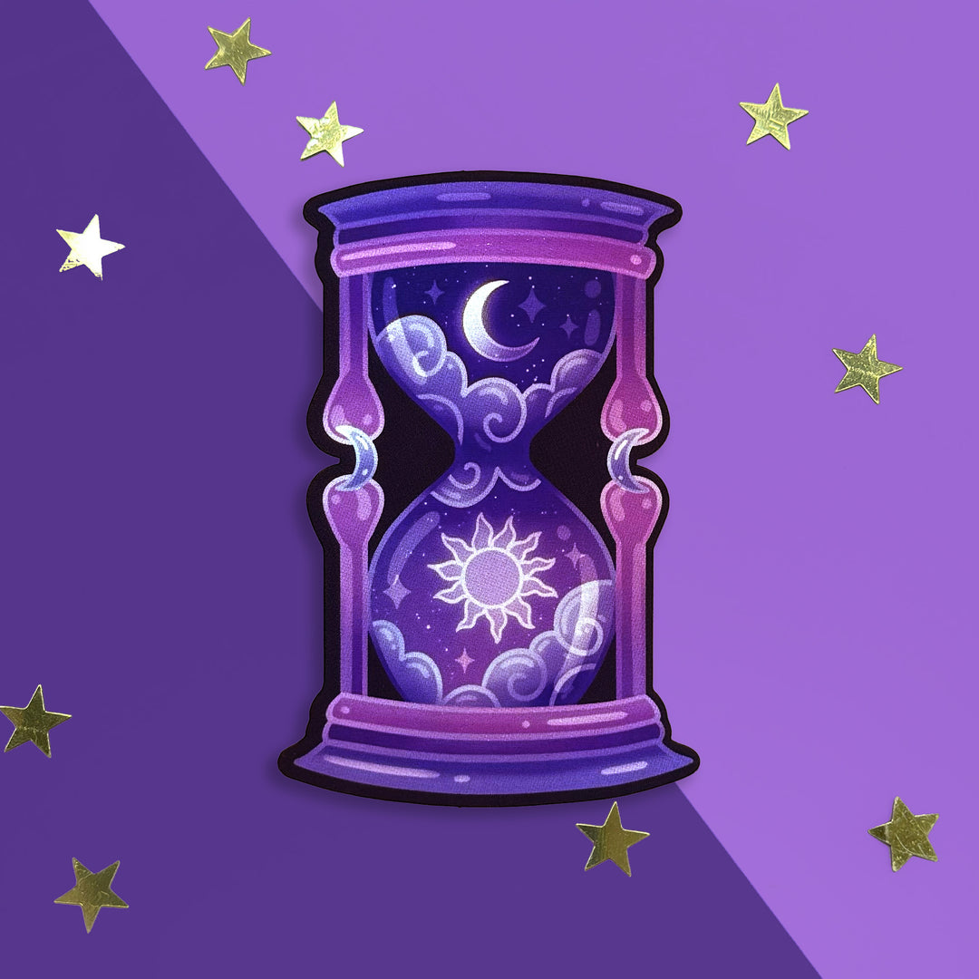 Pegatina Reloj de Arena Hecho de Estrellas - Púrpura