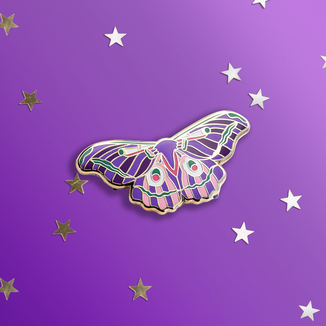 Moth to the Moon - Enamel Pin - The Quirky Cup Collective