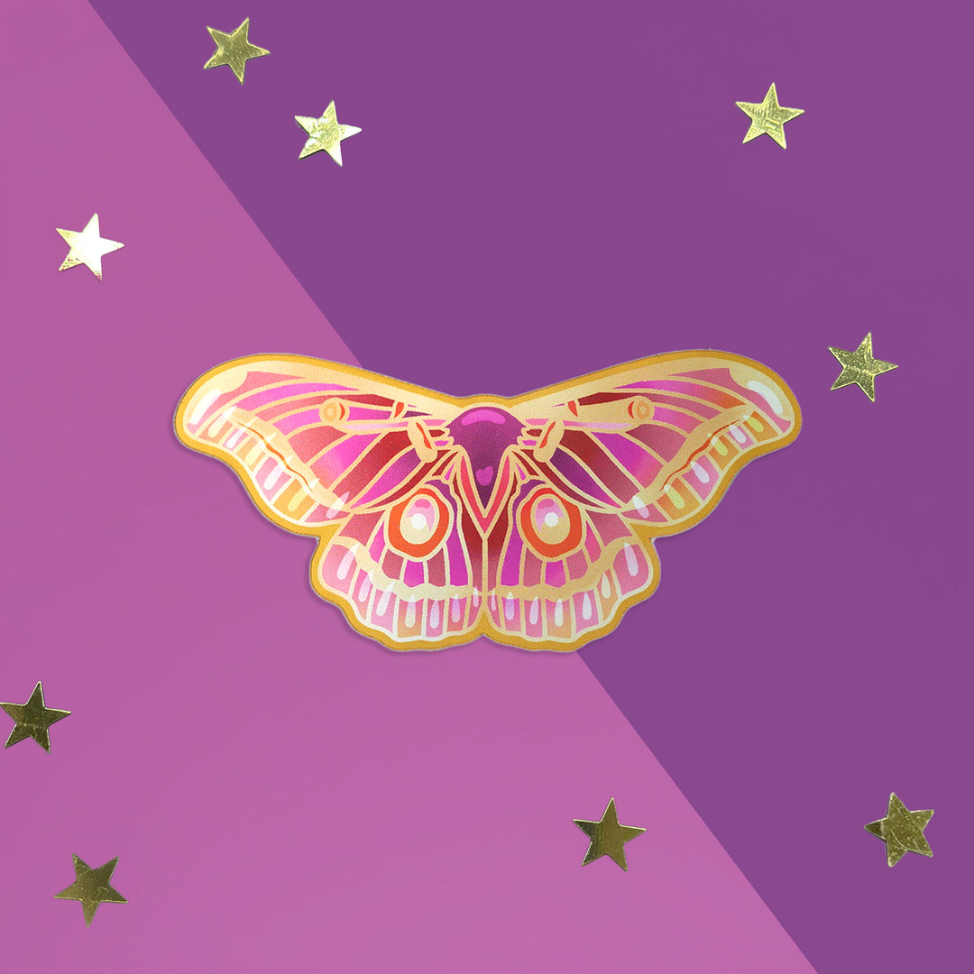 Effervescent Moth Sticker -Small