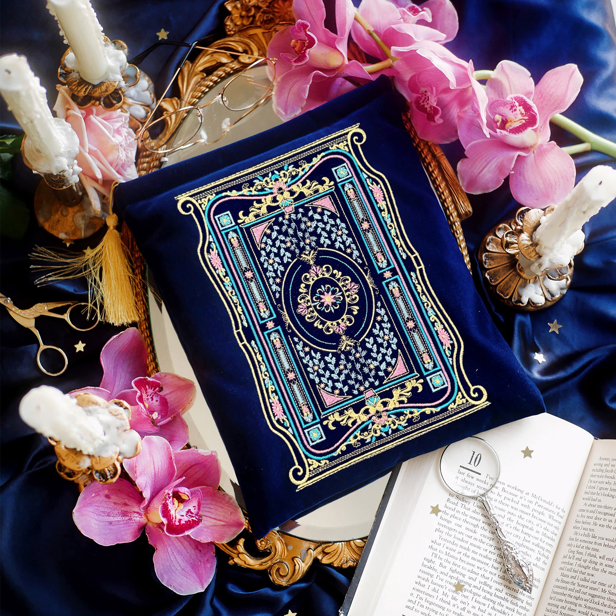 Literati - Blue - Book Sleeve - The Quirky Cup Collective