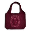 Persephone burgundy reusable tote bag with embroidered pink floral and vine design on the front, perfect for the romance reader aesthetic.