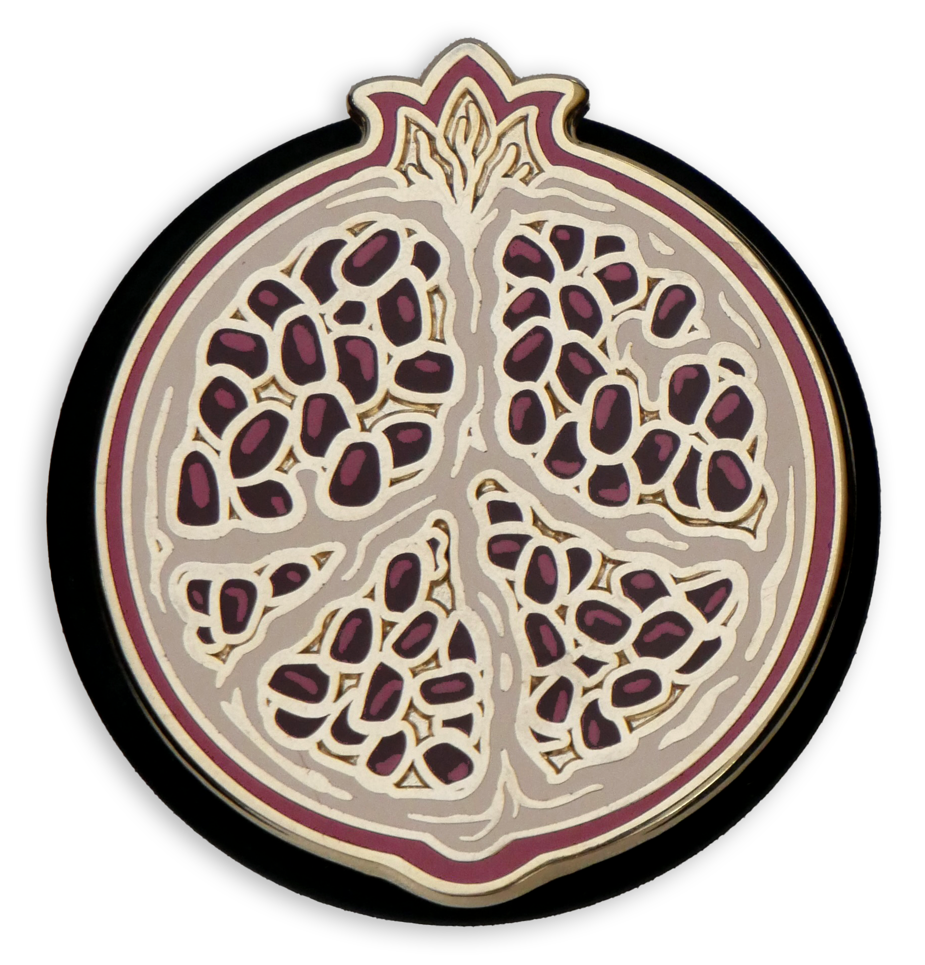 The Quirky Cup Collective pomegranate kindle grip (similar to an enamel pop socket, also known as a clingie!) features a gold and red pomegranate inspired by persephone. 