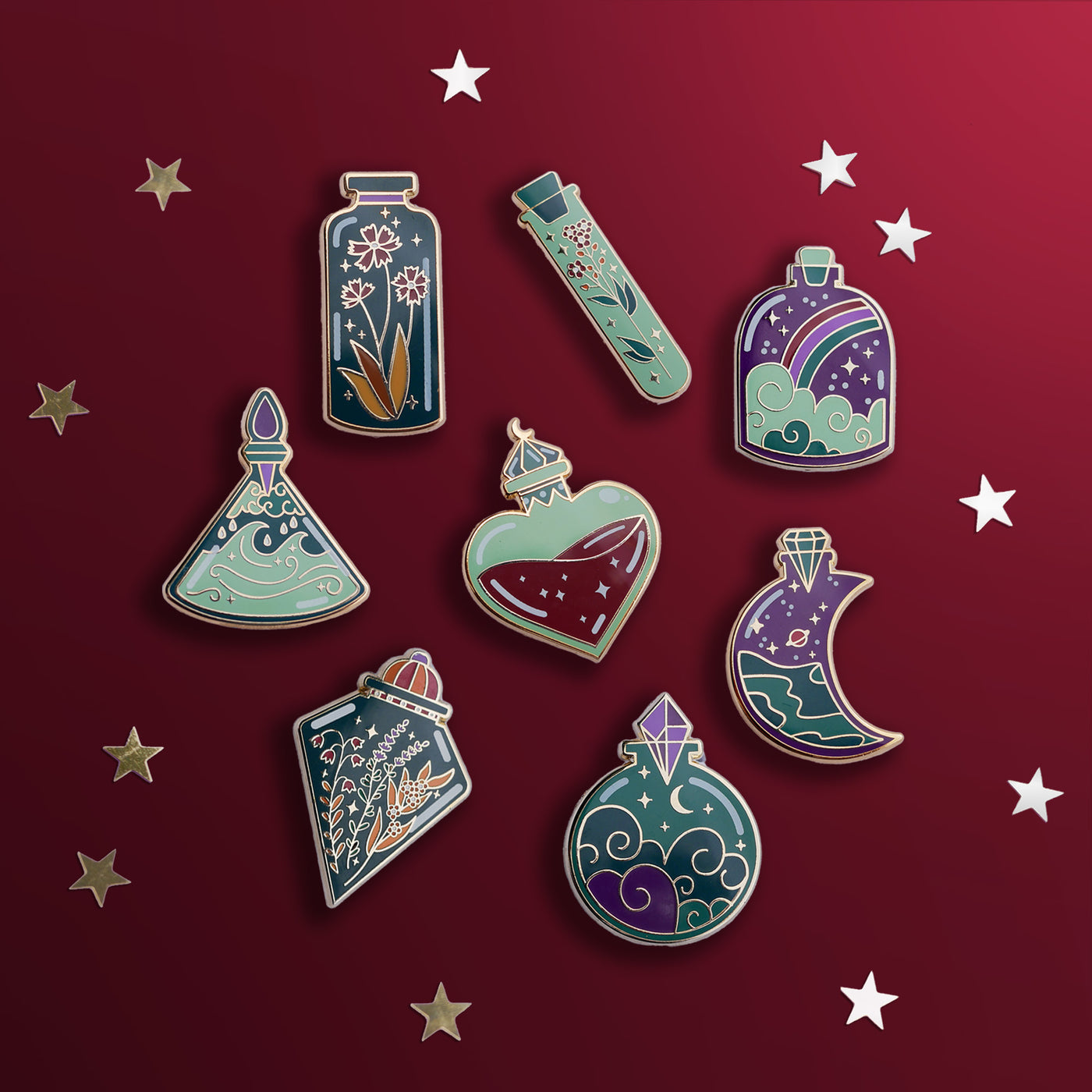 Potion Bottle Pin Set - Enamel Pin - The Quirky Cup Collective 